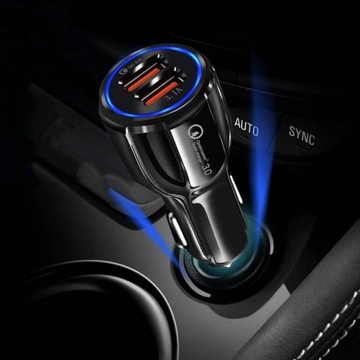 Ładowarka Samochodowa 2 xUSB 3,1A LED