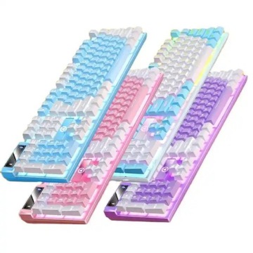 ИГРОВАЯ КЛАВИАТУРА С ФИОЛЕТОВОЙ СВЕТОДИОДНОЙ ПОДСВЕТКОЙ