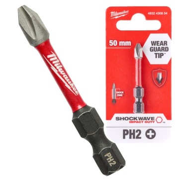 MILWAUKEE 4932 4308 54 SCHOCKWAVE BIT GROT PH2 50mm