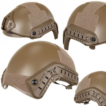 Hełm Wosport FAST MH Combat Standard Version M Tan - szyny boczne | ASG
