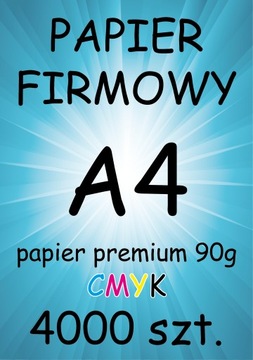 PAPIER FIRMOWY LISTOWNIK A4 offset PREMIUM 90g wysoka jakość! - 4000 sztuk