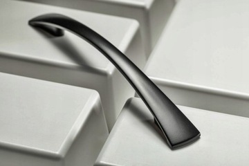 МЕБЕЛЬНАЯ РУЧКА МАТОВАЯ ЧЕРНАЯ ЛОФТ МОДЕРН - 128 ММ