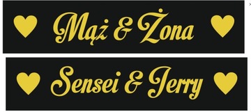 Автомобильные таблички Имена жениха и невесты Имя Персонализация водонепроницаемые 2 шт.