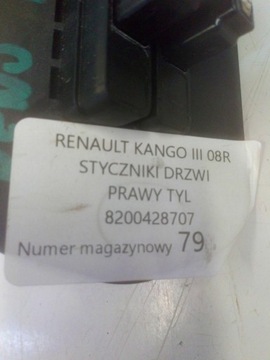 RENAULT KANGOO II 08 STYKAČ DVEŘE PRAVÝ ZADNÍ 8200428707