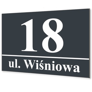 DUŻA TABLICZKA ADRESOWA Numer Domu 40x30 DYSTANSE