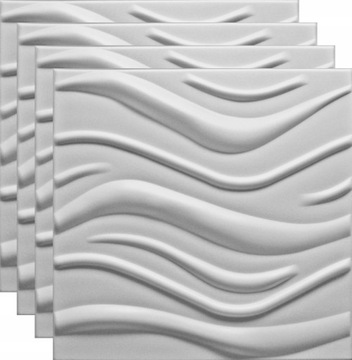 PANELE ŚCIENNE KASETONY 3D FALA WAVE ZESTAW 1m2