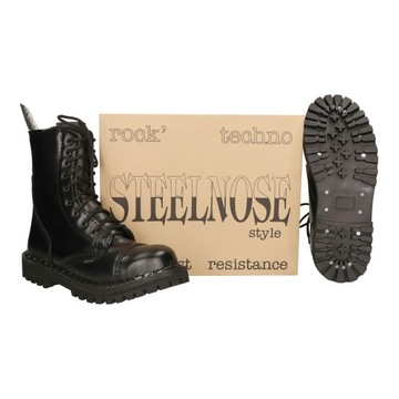 КОЖАНЫЕ ТУФЛИ МУЖСКИЕ С ВЫСОКИМ СТАЛЬНЫМ НОСОМ НА 10 ОТВЕРСТИЙ R 45 MEDARD