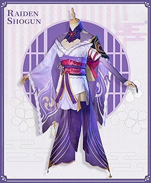 Genshin Impact Raiden Shogun Косплей Парик