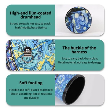 Африканский ручной барабан 8-дюймовый портативный барабан Джембе