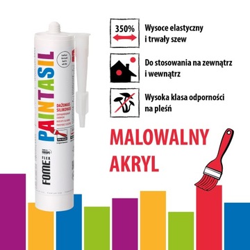 Akryl o zaletach silikonu PAINTASIL biały silakryl 310 ml Fome Flex