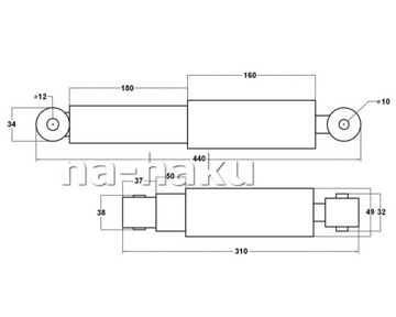Амортизатор длинноподрессоренной оси прицепа