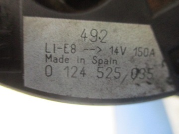 ГЕНЕРАТОР PEUGEOT 307 1.6HDi 9646321880 BOSCH 0124525035 150A ПРОВЕРЕНО
