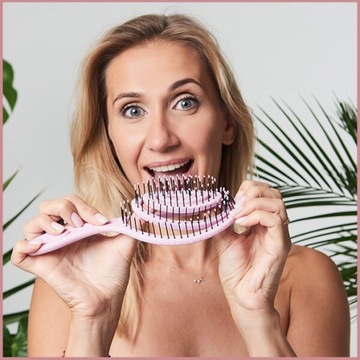 Биоразлагаемая спиральная щетка для волос YEYE, розовая