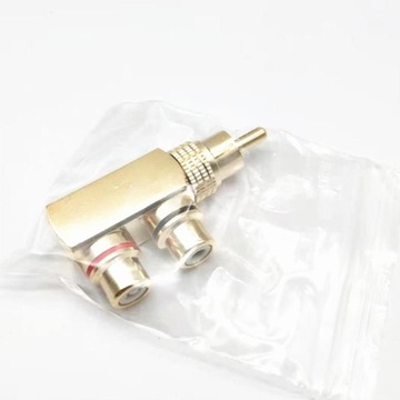 Переходник-сплиттер RCA с жестким креплением, позолоченный