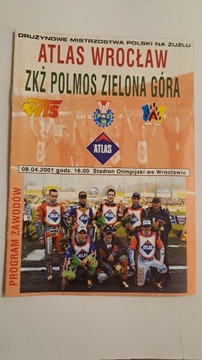 SPARTA WROCŁAW - FALUBAZ ZIELONA GÓRA 08-04-2001 PROGRAM ŻUŻLOWY CZYSTY