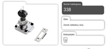 Мебельный замок для мебели, нанесенный большой/хром 338 Amix