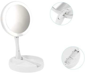 Зеркало для макияжа со светодиодной подсветкой и увеличением 10X + 1X - ДВУСТОРОННЕЕ