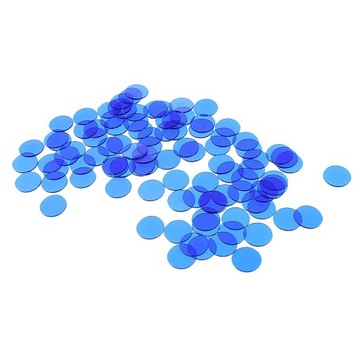 100pcs Translucent Bingo Chips 3/4 Inch for Bingo Poker Game Cards Blue1
