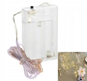 DEKORACYJNE LAMPKI 30LED DRUCIK CHOINKA NA BATERIE