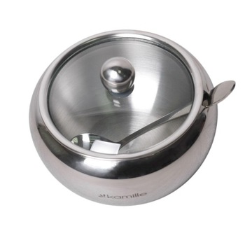 СТАЛЬНАЯ САХАРНИЦА С ЛОЖКОЙ САХАРНИЦА KAMILLE