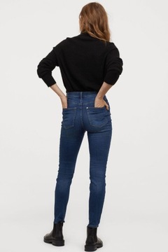 H&M HM Elastyczne spodnie Niebieski denim 36 S