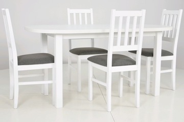 Модный комплект ОВАЛЬНЫЙ СТОЛ с 4-мя БЕЛЫМИ стульями.