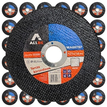 50SZT TARCZA TARCZE DO CIĘCIA METALU 125MM 1.0MM INOX TNĄCE STAL NIERDZEWNA