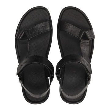 Czarne sandały męskie na rzepy Ryłko IDXS80 - 41