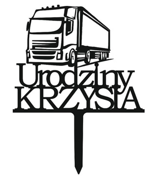 Topper na tort urodzinowy imieniem CIĘŻARÓWKA TIR