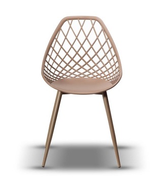 КОМПЛЕКТ ИЗ 4 БЕЖЕВЫХ АЖУРНЫХ КУХОННЫХ СТУЛЬЕВ CHICO