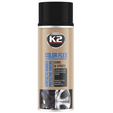 K2 COLOR FLEX Guma w Sprayu Czarny Mat 400 ml