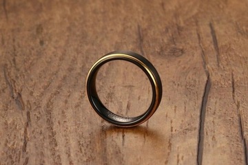 ОБРУЧАЛЬНОЕ КОЛЬЦО ЧЕРНОЕ ЗОЛОТО, КОЛЬЦО С ПЕЧАТКОЙ 5 ММ, ВОЛЬФРАМ R22