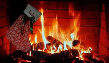 Skarpeta na święta dekoracyjna na kominek imię