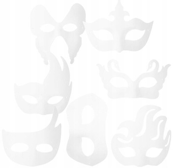 14 sztuk DIY białe maski papierowe pół twarzy Masquerade