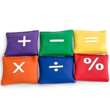 Woreczki gimnastyczne SMJ FB811-6C CE 6szt symbole matematyczne PVC