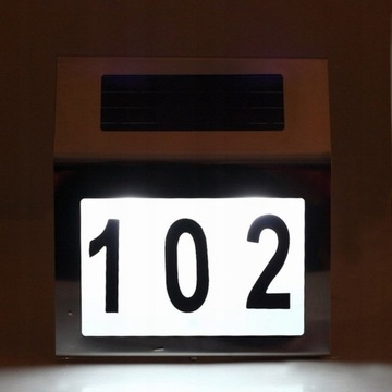 СОЛНЕЧНАЯ ЛАМПА НОМЕР ДОМА, ПОДСВЕТКА МЕТАЛЛИЧЕСКАЯ СВЕТОДИОДНАЯ