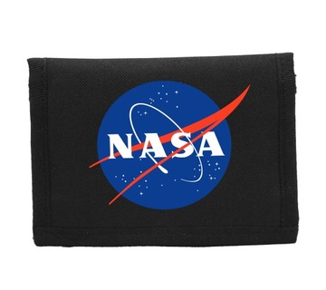 Portfel na rzep NASA kosmos materiałowy Czarny