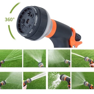 ZRASZACZ OGRODOWY CIŚNIENIE PISTOLET GŁÓWKA SPRAY DO PODLEWANIA 8 FUNKCJI