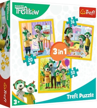PUZZLE 3W1 RAZEM WESOŁO RODZINA TREFLIKÓW TREFLIKI