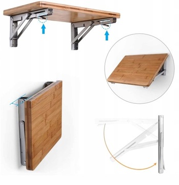 Настольная полка, складная, 400 мм, серебристая, 150 кг