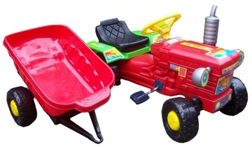 POLSKIE TRAKTORY NA PEDAŁY+PRZYCZEPA +WIELKIE KLOCKI +KASK +ŁOPATA