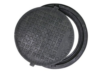 Люк для колодца септика, круглая крышка, не чугун, 75см, садовый, до 1,5 Тонны