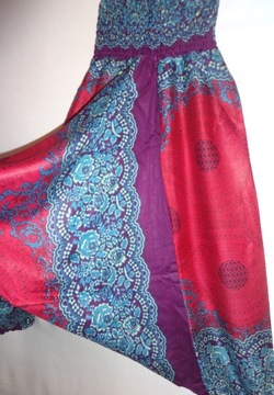 Spodnie alladynki szarawary indyjskie 2w1 uni