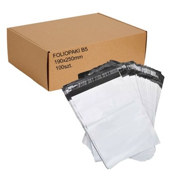 Koperty foliowe pakowania paczek B5 190x250 100szt