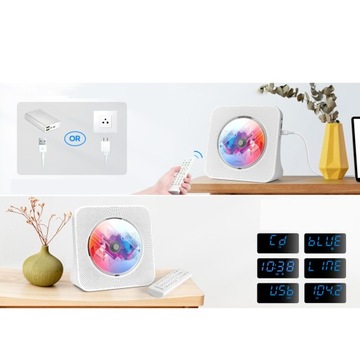 ПОРТАТИВНЫЙ CD-ПЛЕЕР С BLUETOOTH ЖК-ДИСПЛЕЙ HIFI ДИНАМИКИ USB-ПОРТ