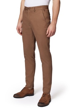 Spodnie Chino Slim Fit Beżowe z Bawełną Próchnik PM2 W34/L32