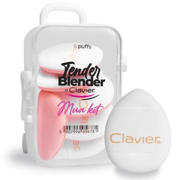 Clavier Tender Blender Zestaw Mini Gąbek Do Makijażu Mua Kit 6 szt - White