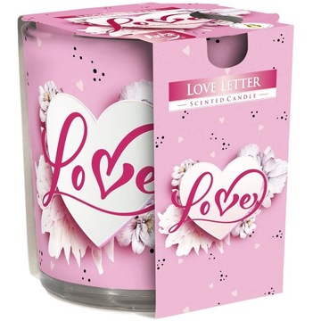 ŚWIECA ŚWIECZKA ZAPACHOWA NA WALENTYNKI LOVE 22h