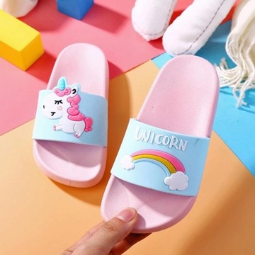 Детские радужные тапочки для мальчиков и девочек, мягкие, удобные, для родителей и детей, розовые36-37