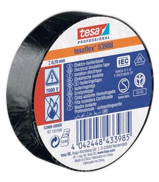 Taśma izolacyjna TESA 53988 czarna 33m 19mm